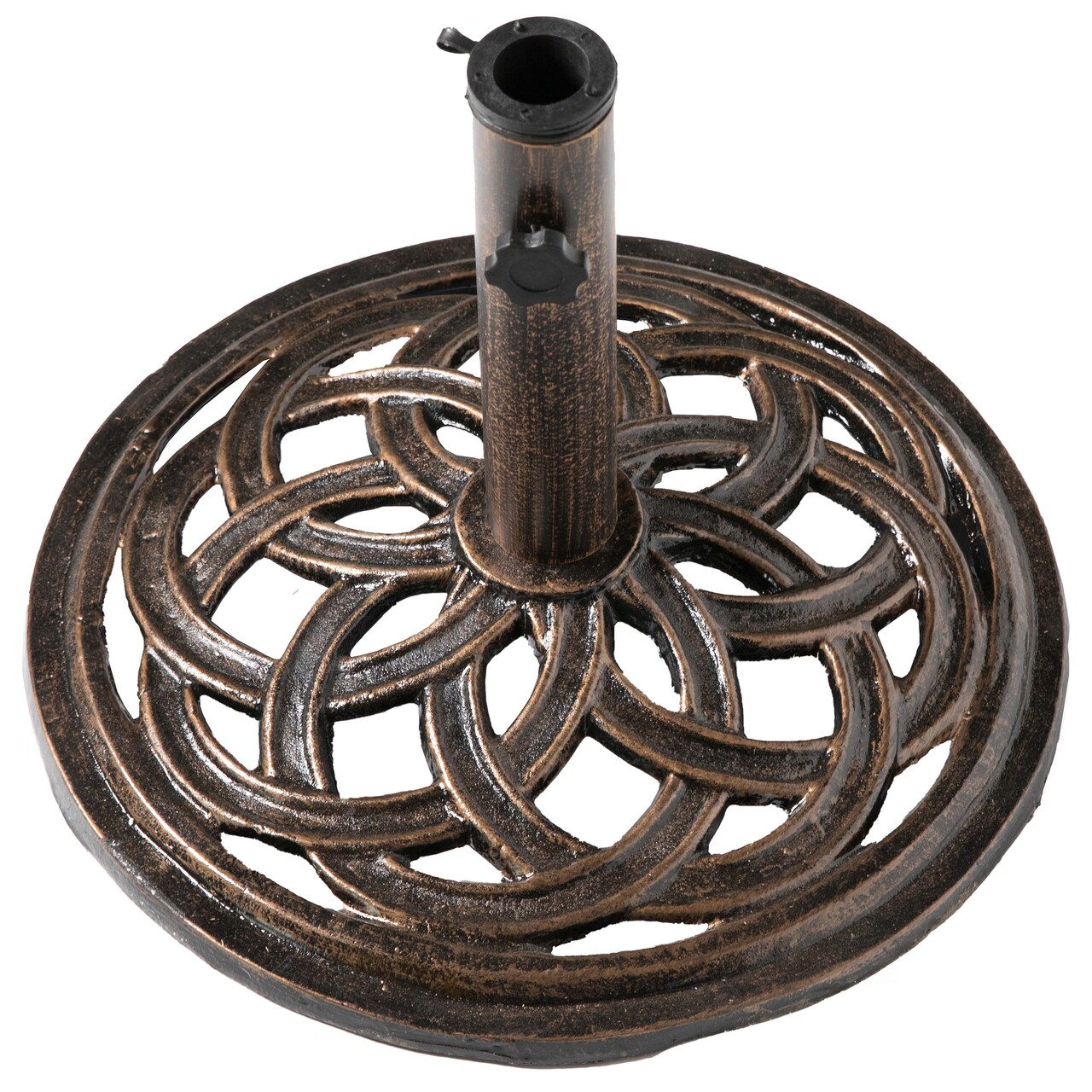 Cast Iron Outdoor Umbrella Base Holder Stand 20 Lb Round Weather Resistant
